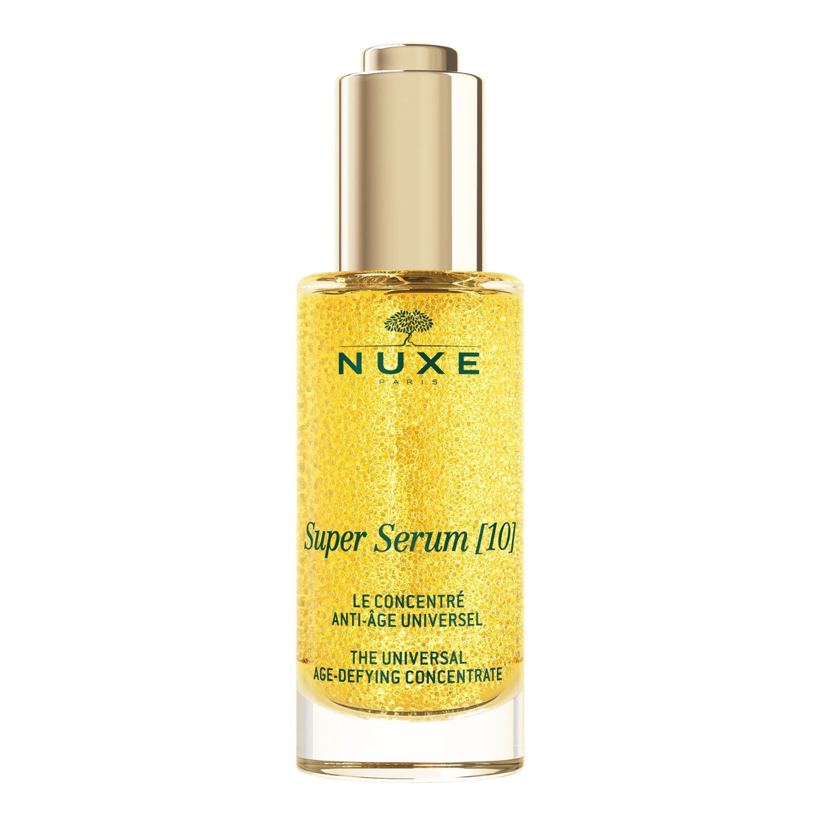 NUXE Super Serum [10] Anti-Age Concentrate 50ml, front of the glass bottle