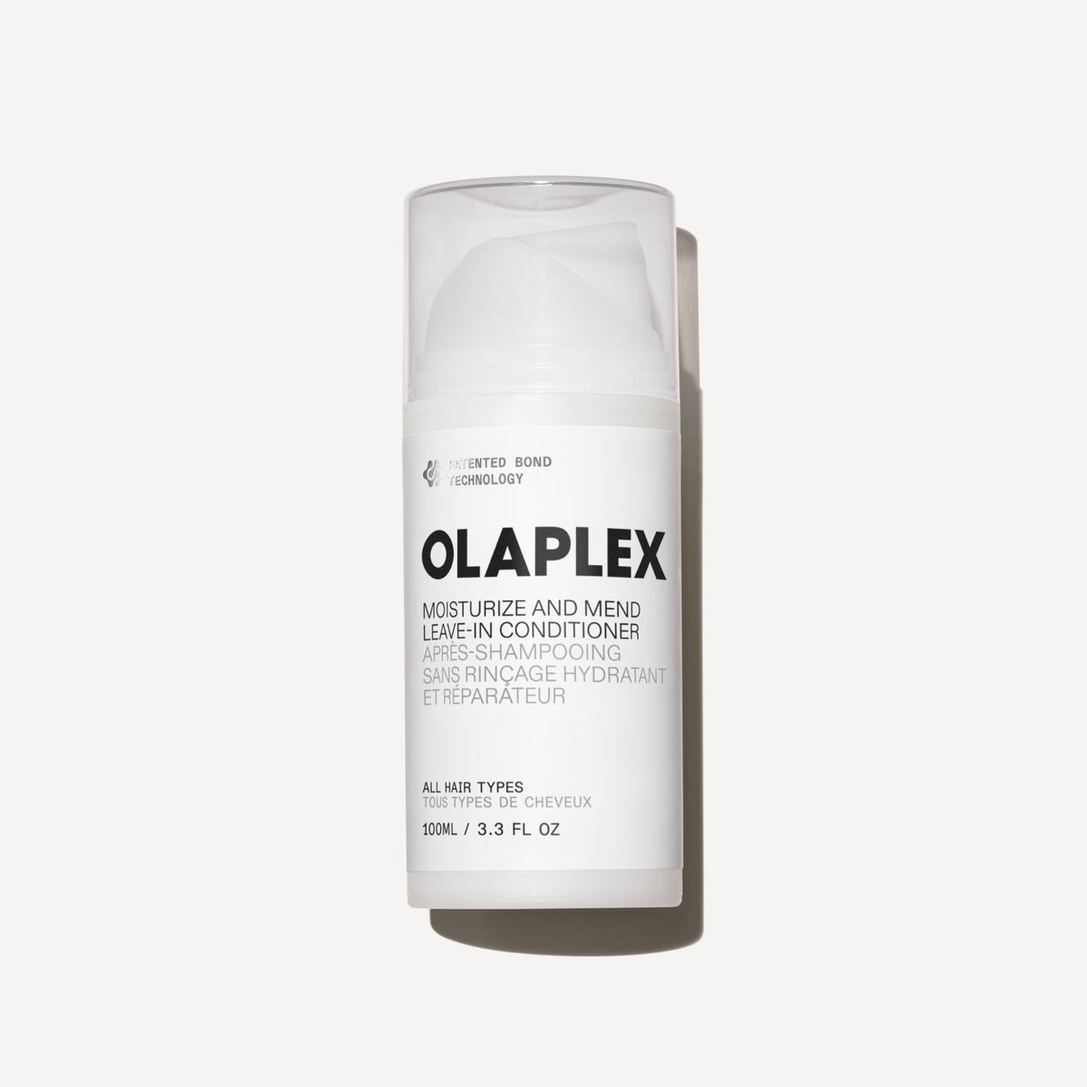 Olaplex No.5 Moisturize and Mend Leave-In Conditioner 100ml, front of the pump bottle