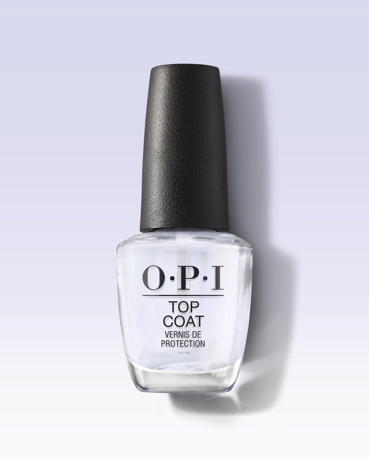 OPI Nail Top Coat High-Gloss Nail Polish Sealer 15ml, front of the glass bottle