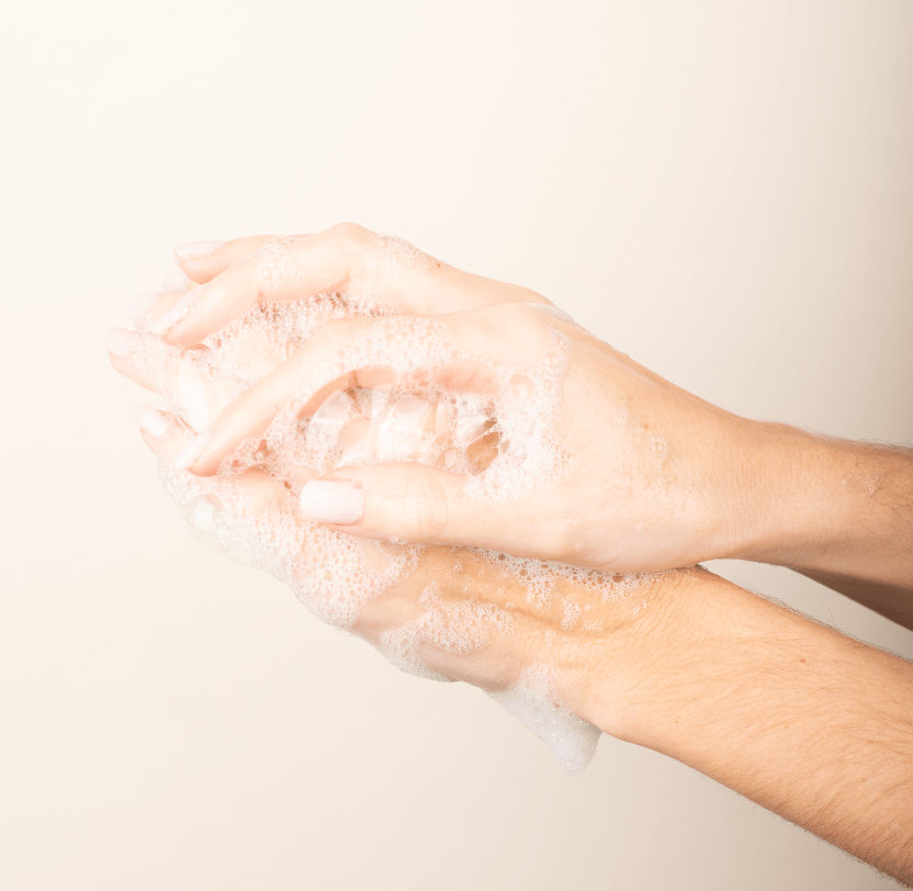 Panier des Sens Orange Blossom, hands washing with a rich lather