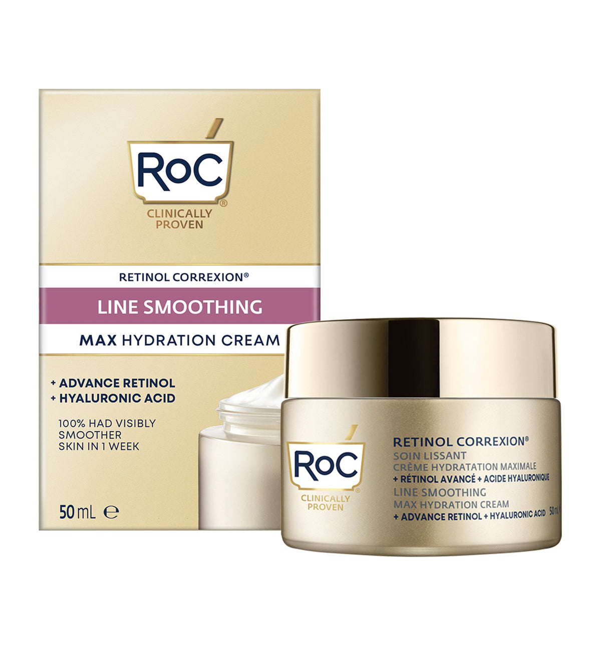 RoC Retinol Correxion 50ml, box and jar