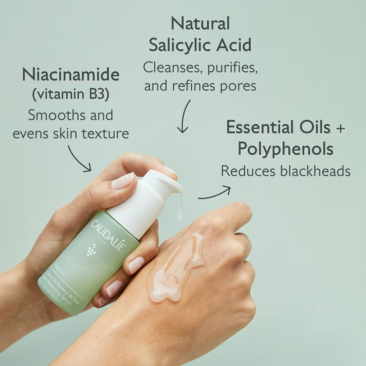 Caudalie Vinopure Pore Minimizing Serum with Natural Salicylic Acid, packaging detail