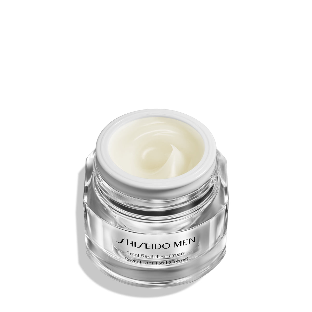 Shiseido Men Total Revitalizer, open jar showing the cream