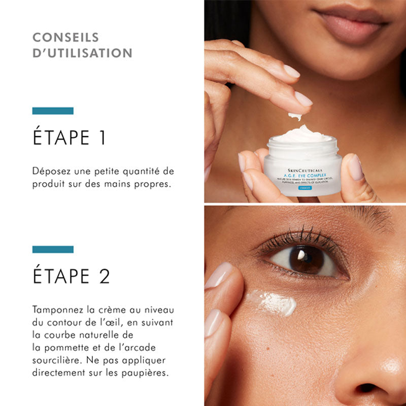 SkinCeuticals Age Eye Complex, jar with two-step directions in French