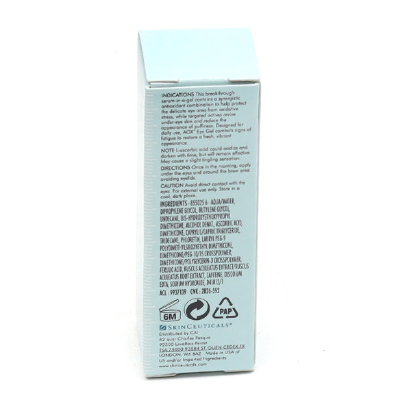 SkinCeuticals AOX Eye Gel, back of the box