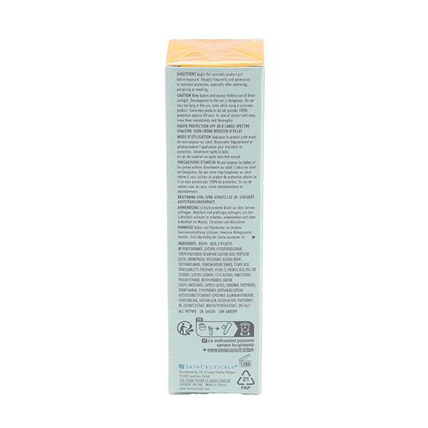 SkinCeuticals Brightening UV Defense, back of the box