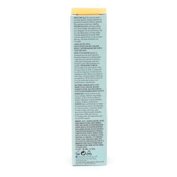 SkinCeuticals Advanced Brightening UV Defense, back of the box