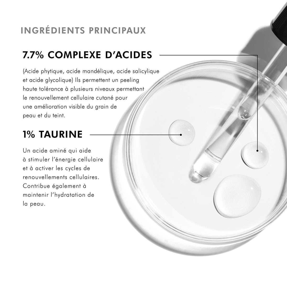 SkinCeuticals Cell Cycle Catalyst, key ingredients: acid complex and taurine
