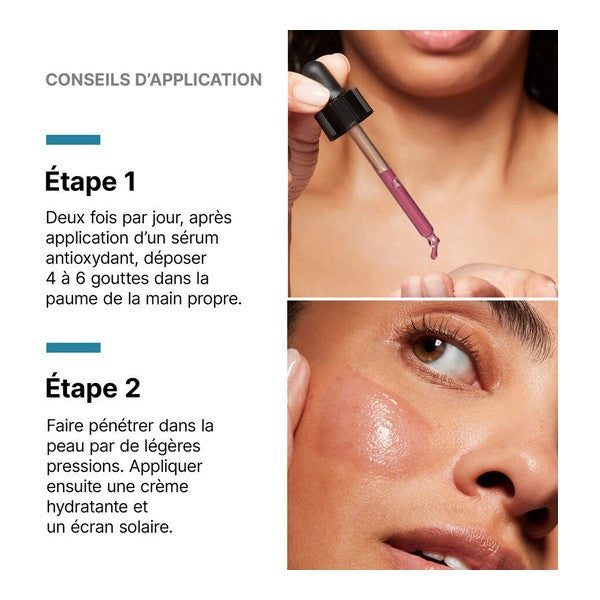 SkinCeuticals HA Intensifier Multi-Glycan, two-step directions in French with dropper photos