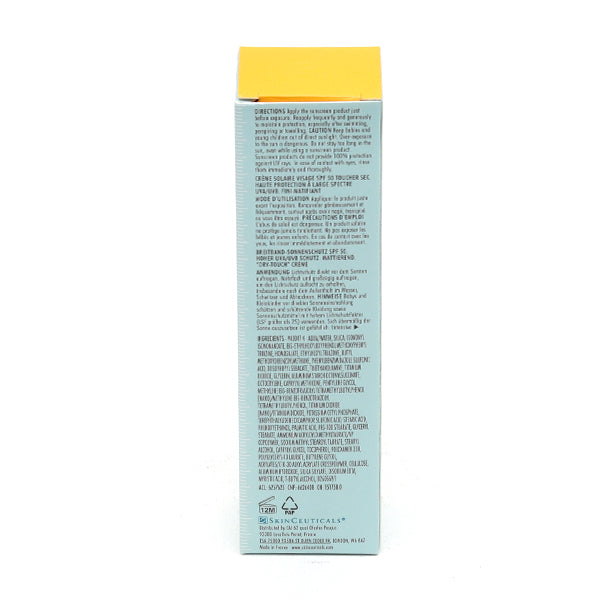 SkinCeuticals Oil Shield UV Defense, back of the box