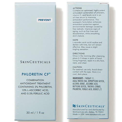 SkinCeuticals Phloretin CF 30ml, front and back of the box