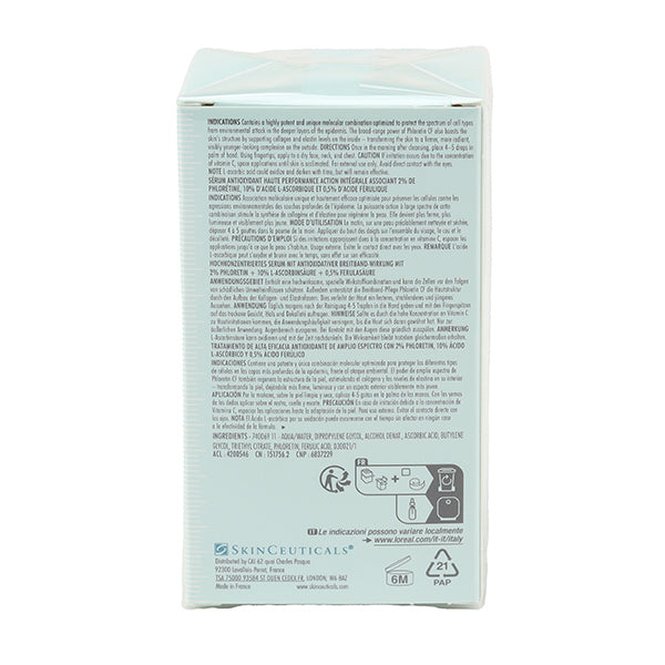 SkinCeuticals Phloretin CF, back of the box