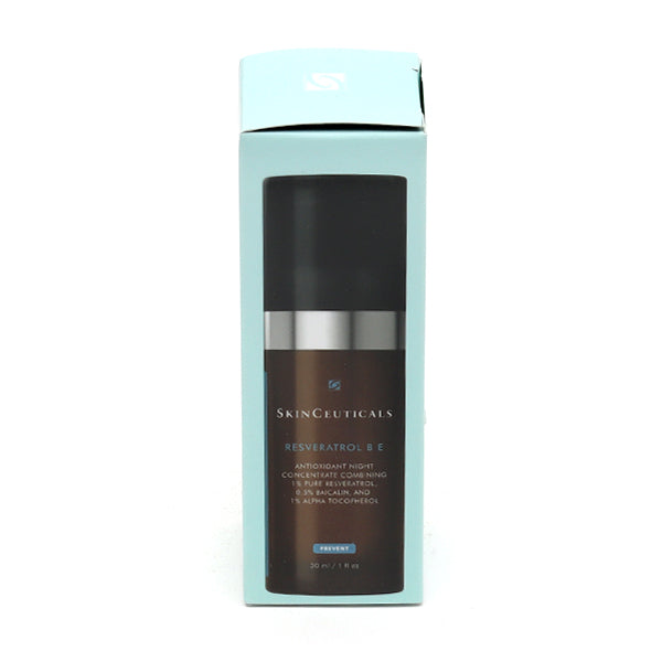SkinCeuticals Resveratrol BE, box and pump bottle