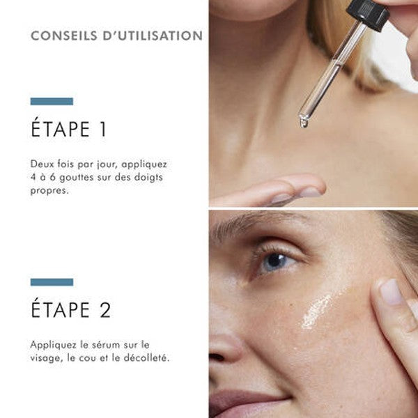 SkinCeuticals Retexturing Activator, two-step directions in French with the dropper