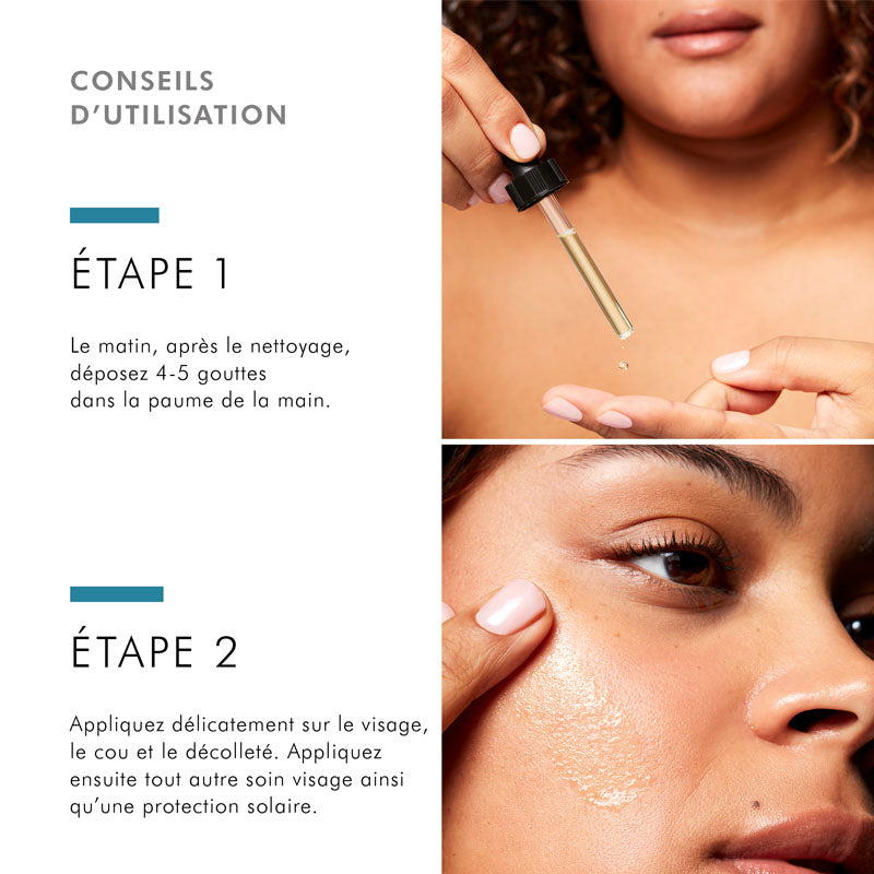 SkinCeuticals Silymarin CF, two-step directions in French with the dropper