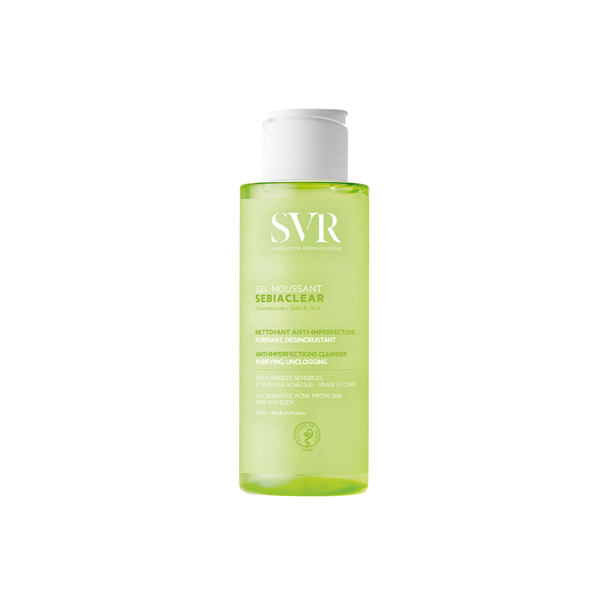 SVR Sebiaclear 100ml, front of the bottle