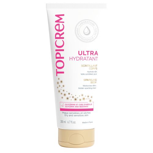 Topicrem Ultra Hydratant Sparkling Body Milk 200ml bottle, view 1