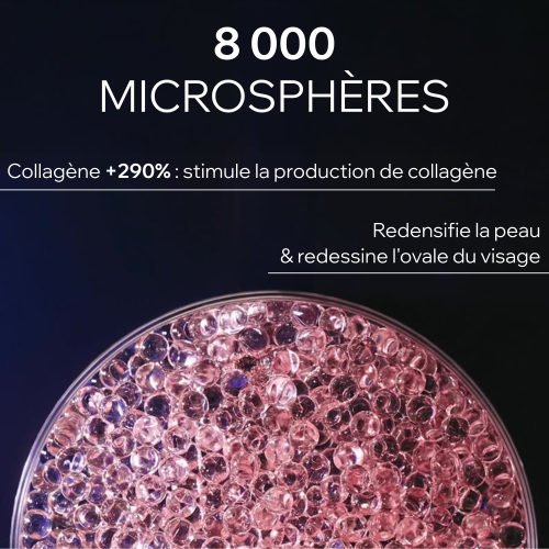 Uriage Age Absolu, dish of pink microspheres with text in French