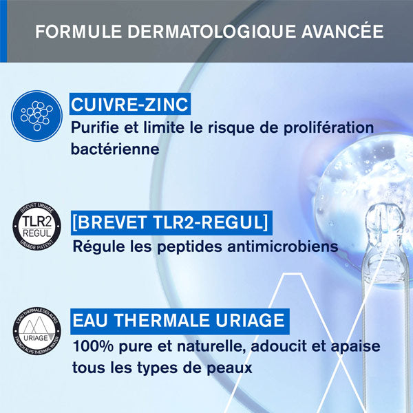 Uriage Bariederm, key ingredients: copper-zinc, TLR2-Regul and Uriage thermal water