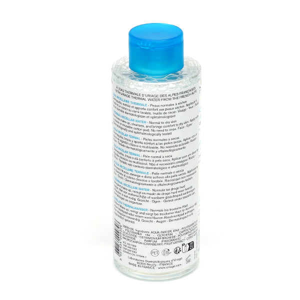 Uriage Eau Micellaire Thermale, back of the bottle