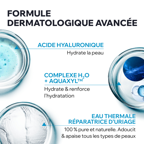 Uriage Eau Thermale, key ingredients: hyaluronic acid, Aquaxyl and Uriage thermal water