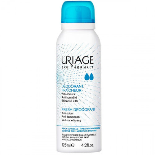 Uriage Freshness Deodorant Spray 125ml, aluminum-salt-free formula with natural alum stone, view 1