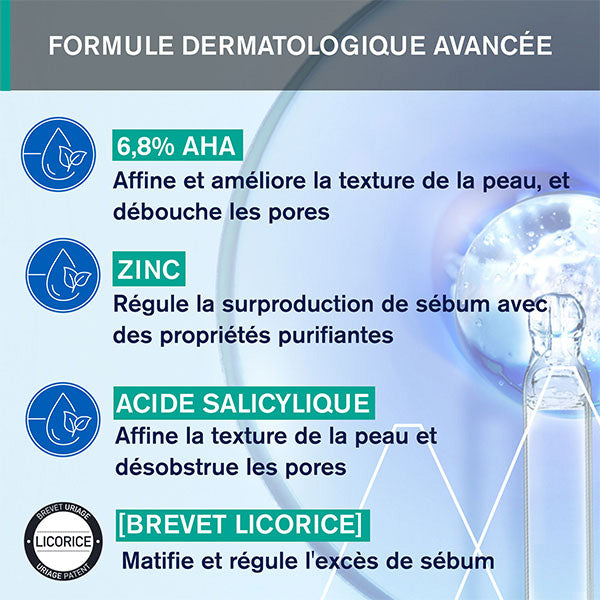 Uriage Hyséac 3-Regul, key ingredients: AHA, zinc and salicylic acid