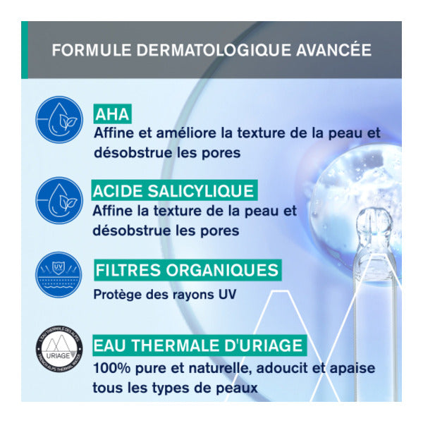 Uriage Hyséac 3-Regul, key ingredients: AHA, salicylic acid and organic UV filters