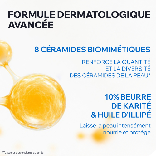 Uriage Xemose C8+, key ingredients: biomimetic ceramides, shea butter and illipe oil