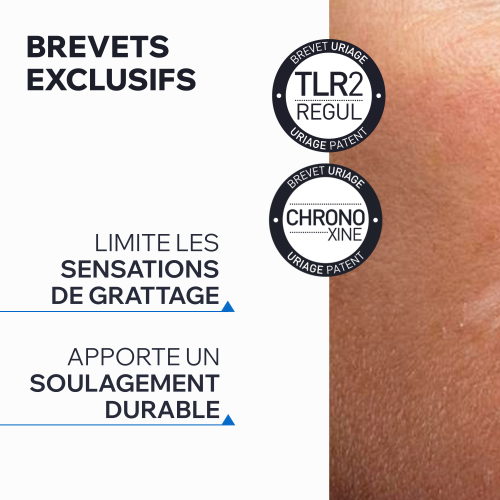 Uriage Xemose C8+, key ingredients: TLR2-Regul and Chronoxine patents