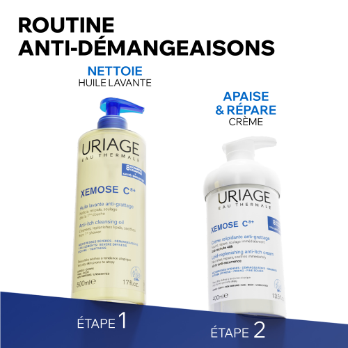 Uriage Xémose, two-step routine with the cleansing oil and cream