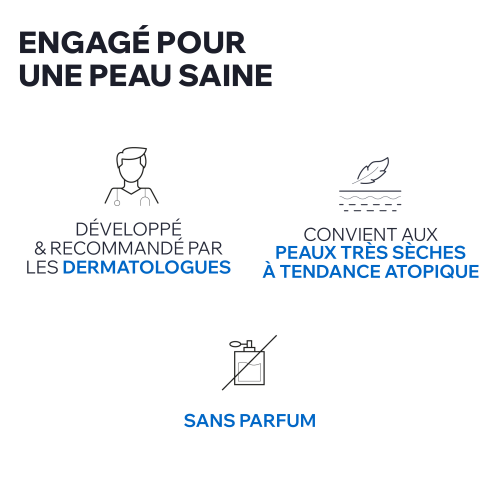 Uriage Xemose, three feature icons in French