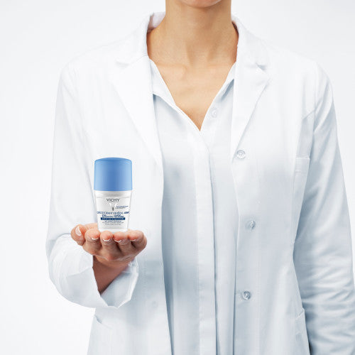 Vichy 48H Mineral Deodorant Ball 50ml roll-on aluminum-free formula, packaging detail