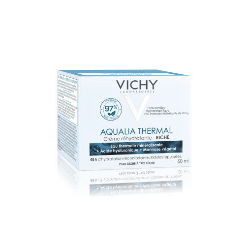 Vichy Aqualia Thermal Rich Hydrating Cream 50ml for dry sensitive skin, side view