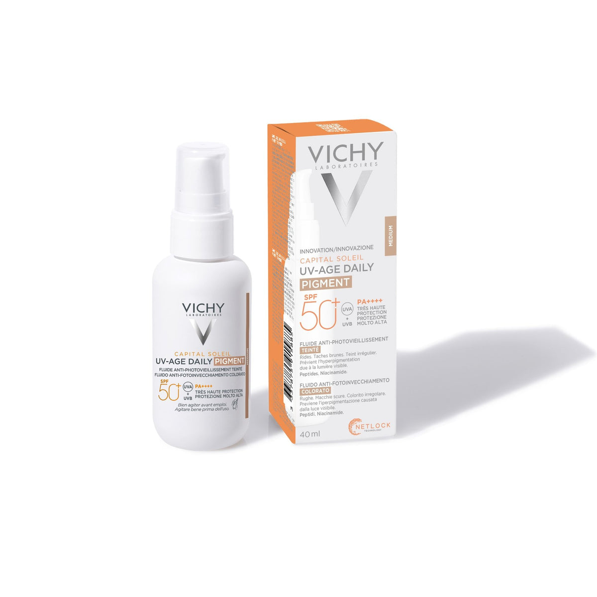 Vichy Capital Soleil 40ml, box and pump bottle