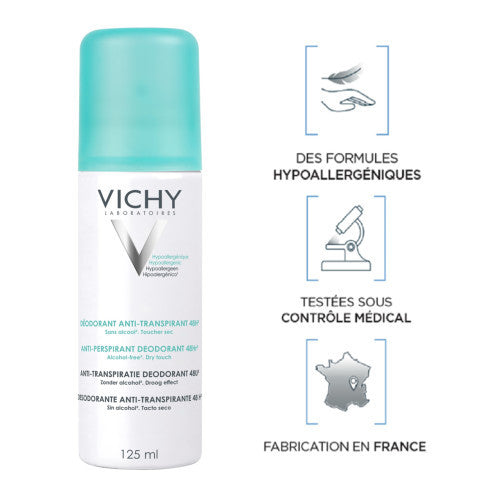 Vichy 48H Anti-Perspirant Aérosol Deodorant Set of 2 x 125ml cans, alternate angle