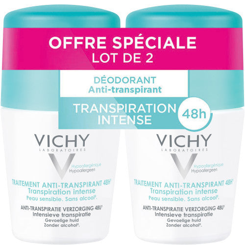 Vichy Anti-Transpirant Sensitive Skin Roll-On Deodorant Set of 2 x 50ml, view 1