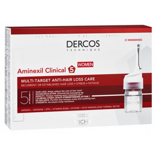 Vichy Dercos Aminexil Clinical 5 Women Anti-Hair Loss Ampoules 21 Doses, alternate angle