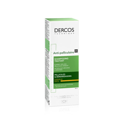Vichy Dercos Anti-Dandruff DS Dry Hair Shampoo bottle, side view
