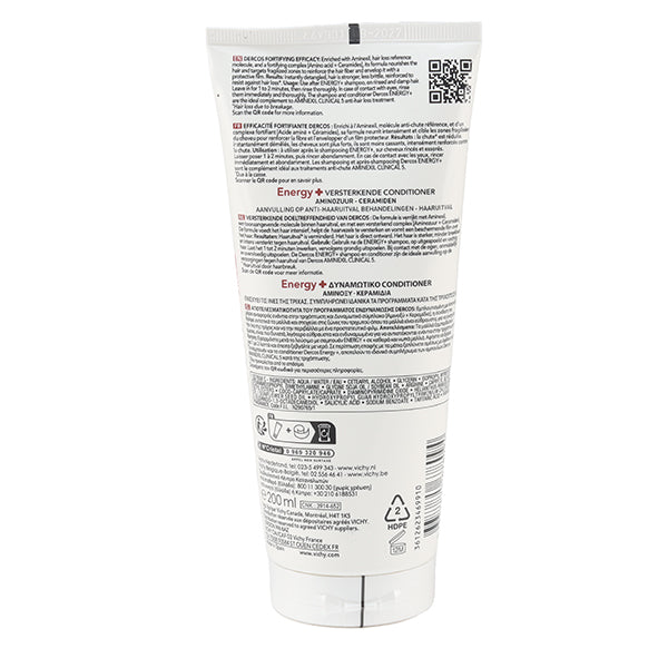 Vichy Dercos Energy+, back of the tube