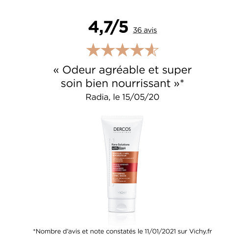 Vichy Dercos Kera-Solutions 2-Minute Repairing Hair Mask 200ml, side view