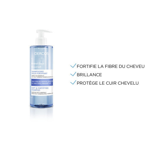 Vichy Dercos Mineral Doux Shampoo 400ml, alternate angle