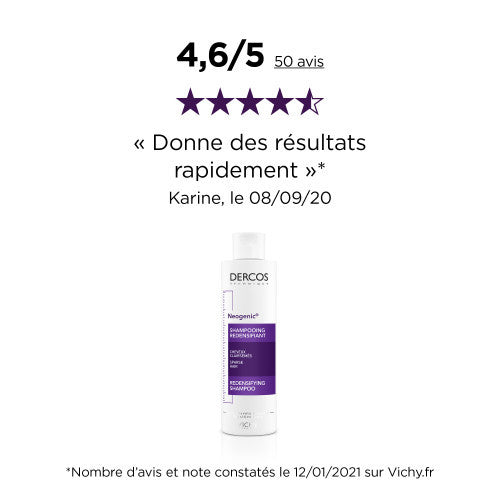 Vichy Dercos Neogenic Redensifying Shampoo 200ml for thinning hair, product close-up