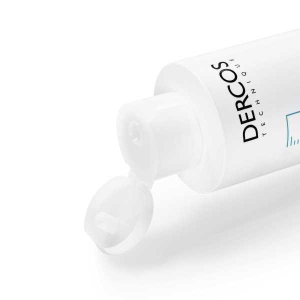 Vichy Dercos Ultra-Apaisant, close-up of the bottle with the cap open