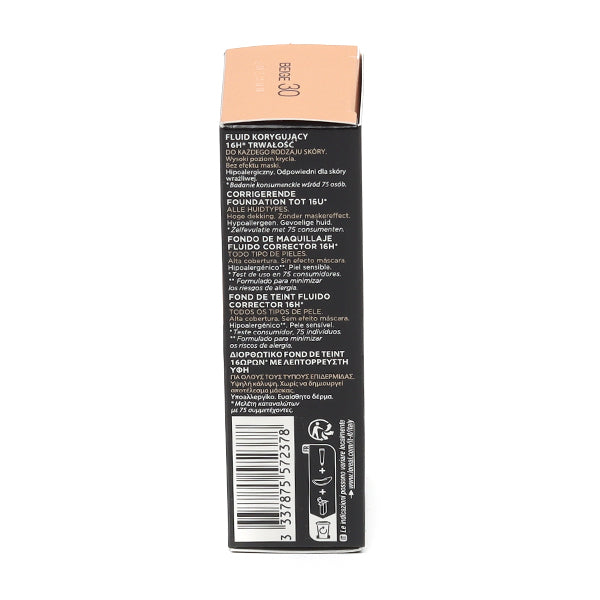 Vichy Dermablend, back of the box