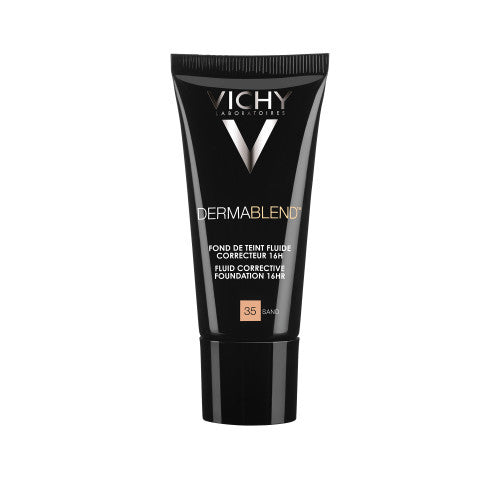 Vichy Dermablend Corrective Fluid Foundation Shade 35 Sand 30ml, product close-up