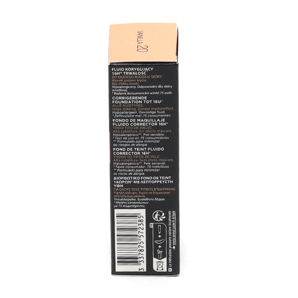 Vichy Dermablend, back of the box