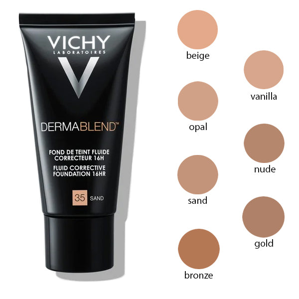 Vichy Dermablend Corrective Fluid Foundation Shade 35 Sand
