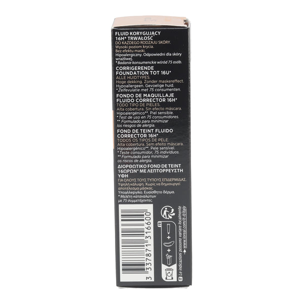 Vichy Dermablend, back of the box