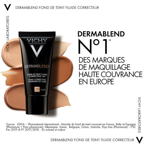 Vichy Dermablend Fond de Teint Fluide Shade 30 corrective fluid foundation 30ml, view 7